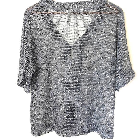 Draper's & Damon's Womens Size S Blue Beachy Fishnet Fairy Cardigan 2 Piece Set - Picture 2 of 12